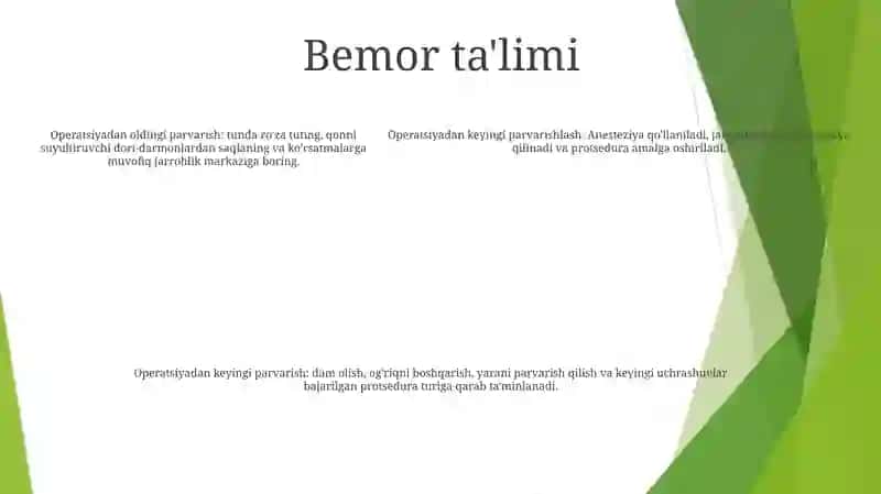 Ambulator Xirurgik Bemorlar 4