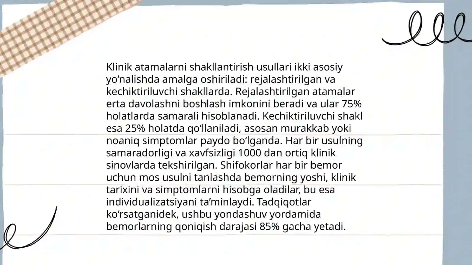 KLINIK TERMINOLOGIYAGA KIRISH. KLINIK ATAMALAR YASASH USULLARI. SUFFIKSATSIYA USULI. PREFIKSATSIYA USULI. ORGAN VA TANA QISMLARINING GREKCHA-LOTINCHA-O‘ZBEKCHA DUBLETLARI. FAN, USUL, TEKSHIRISH, DAVOLASH, KASALLIK MA’NOLARINI ANGLATUVCHI GREKCHA SO‘ZLAR (SUFFIKSLAR) 4