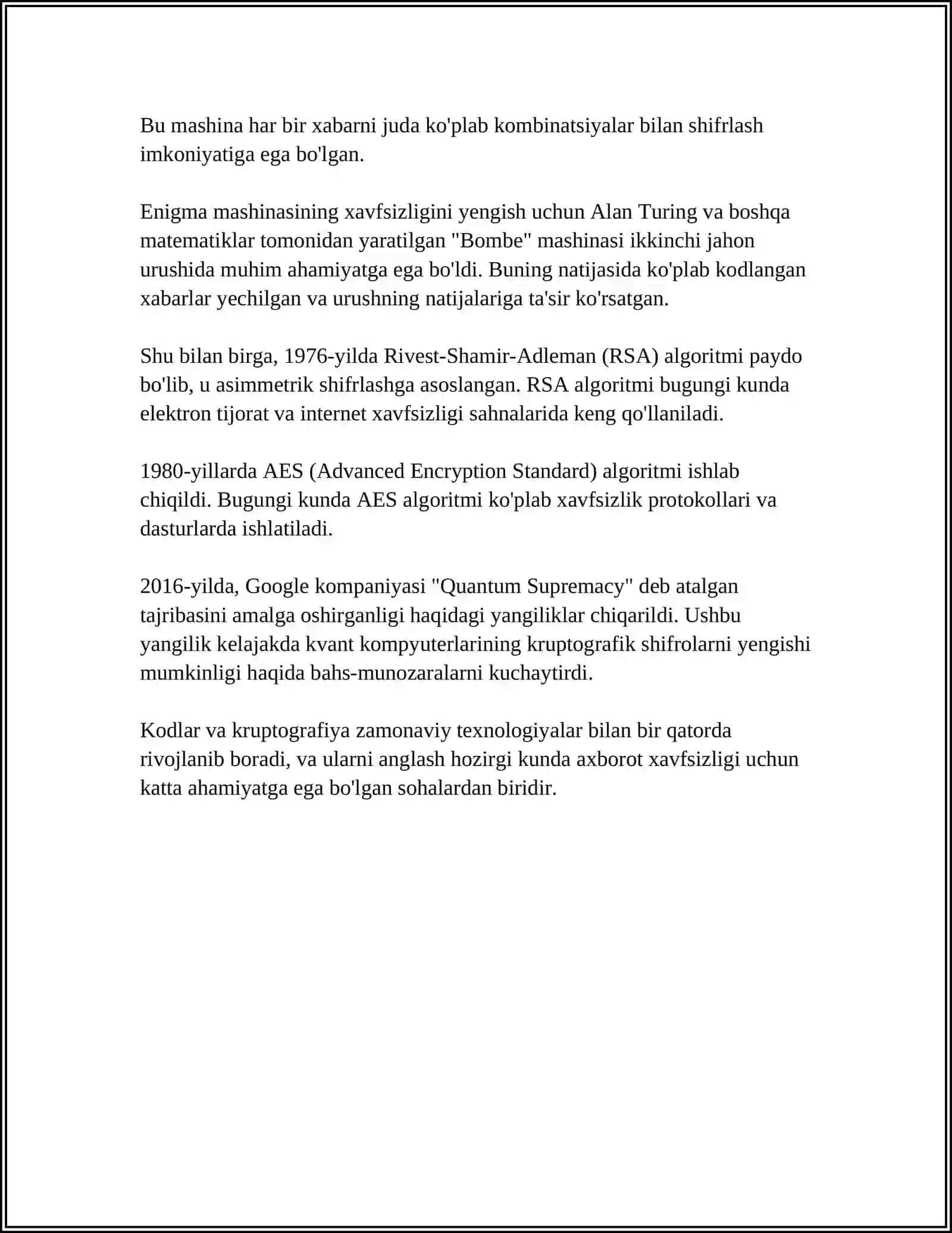 Mavzu: Kodlar Haqida 4