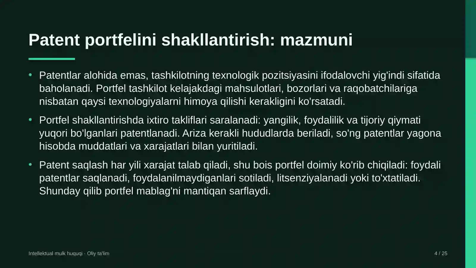 texnika oliy ta'lim muassasalarida patent portfelini shakllantirish 7689 4