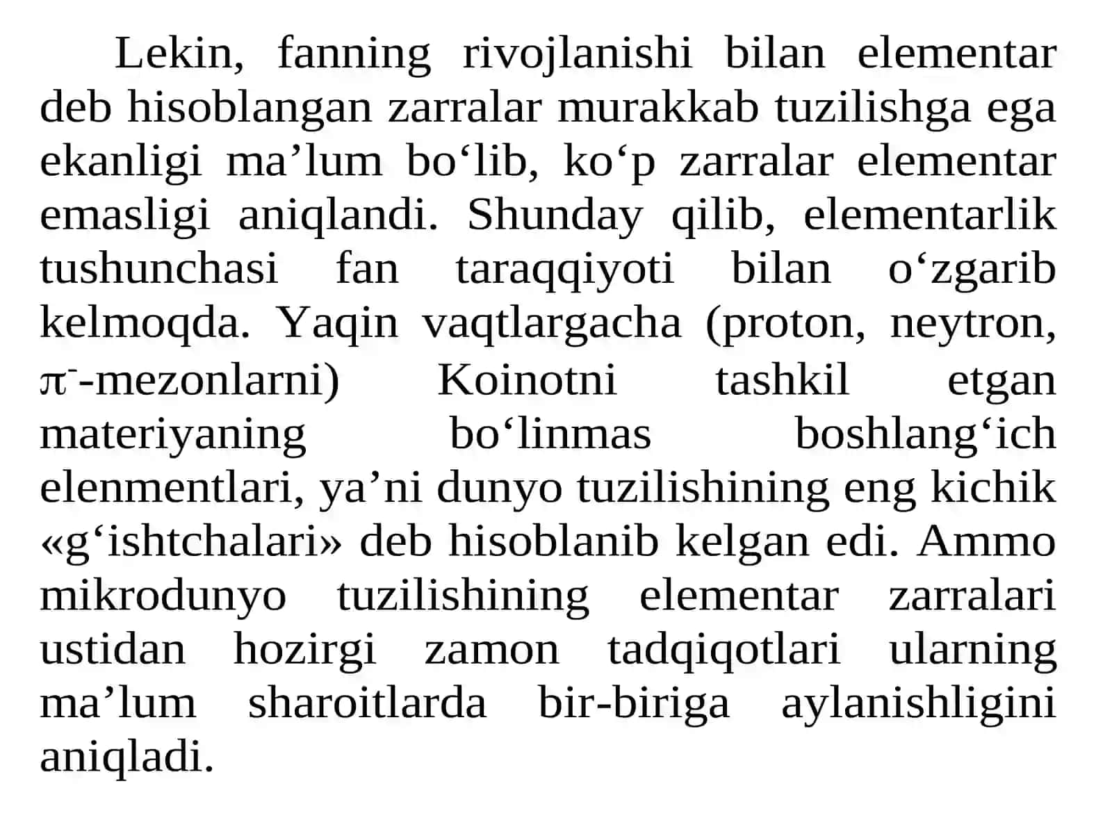 Elementar zarralarning asosiy xususiyatlari va klassifikatsiyasi mavzusi bo'yicha tayor taqdimot. 4