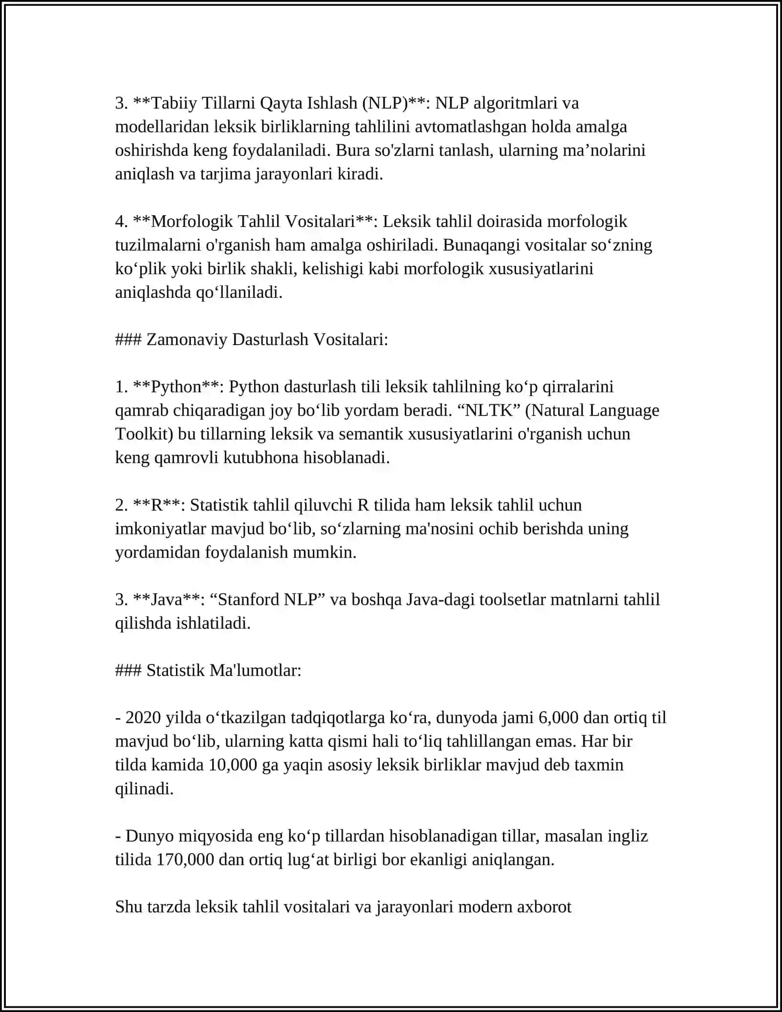 LEKSIK MANO QIRRALARI. FOYDALANADIGAN TAʼLIM TEXNOLOGIYASI ANALIZ SINTEZ SHAKLIDA 4