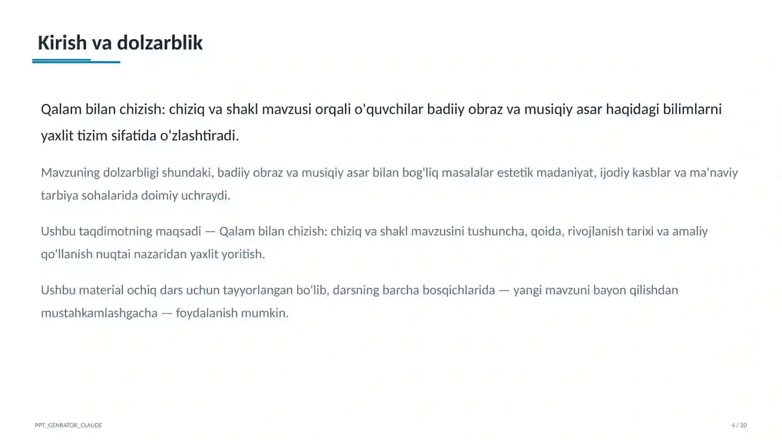 Qalam bilan chizish: chiziq va shakl (1-sinf) 4