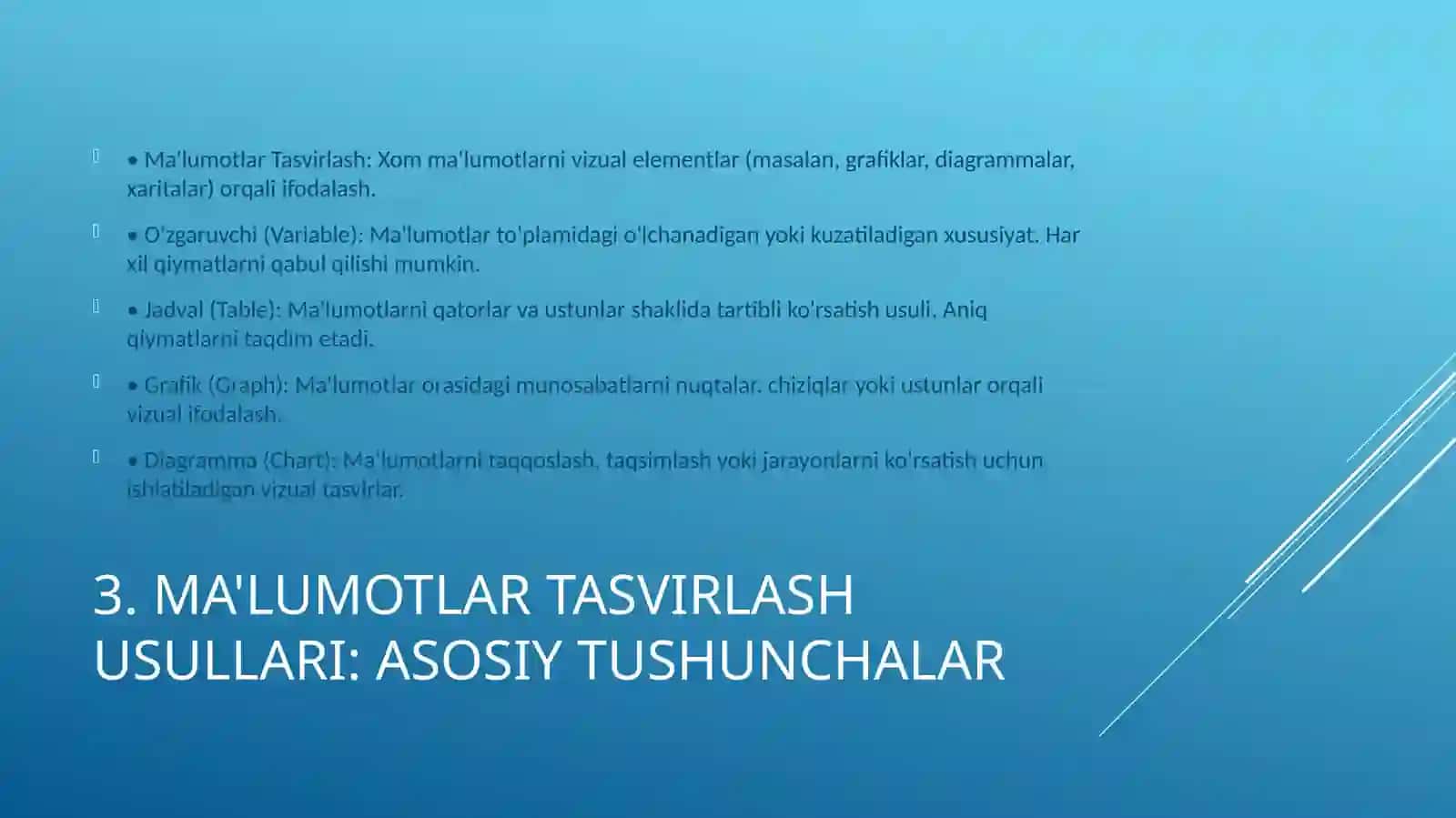 Ma'lumotlar tasvirlash usullari 4
