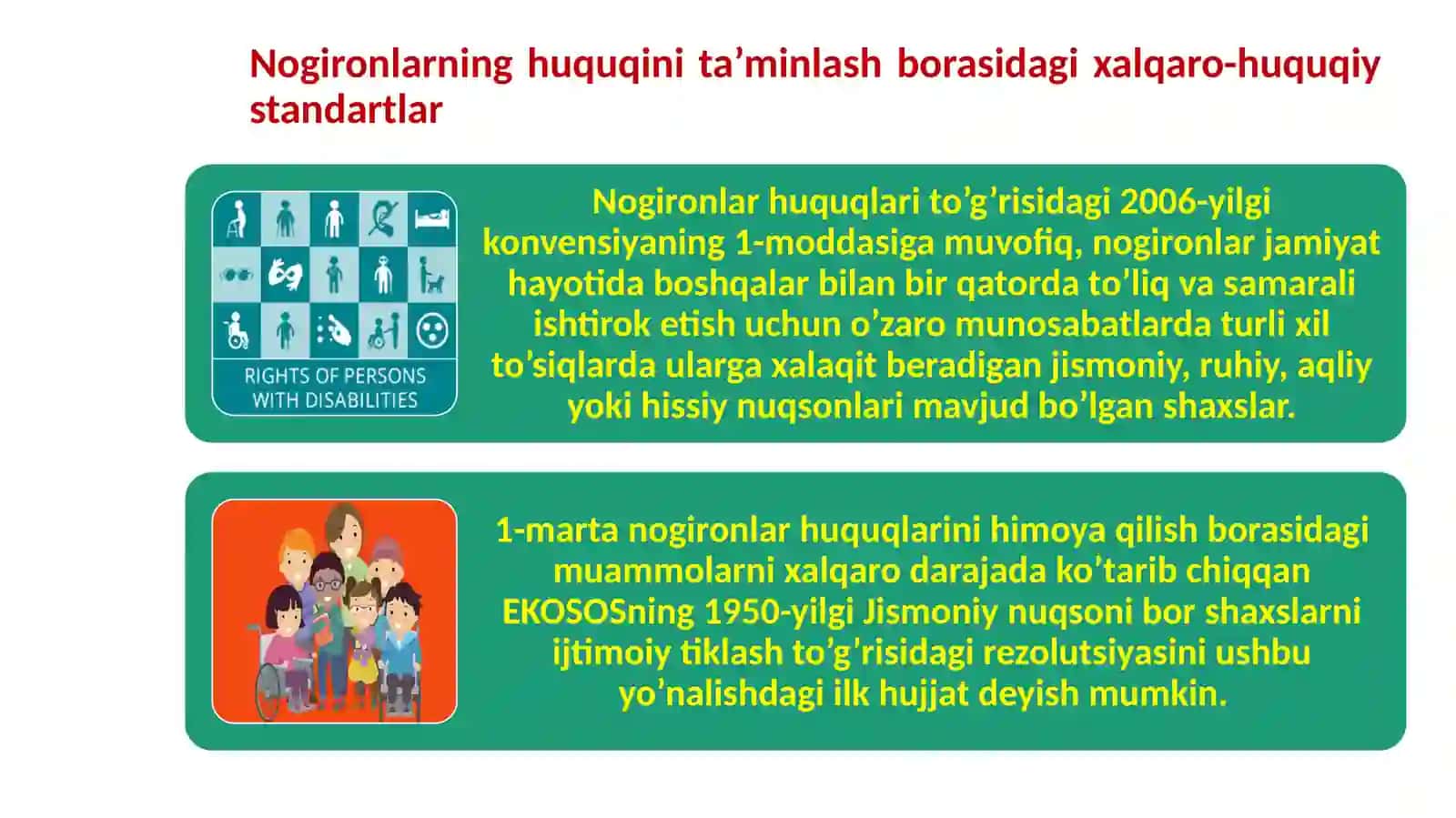 Nogironlar huquqlarini himoya qilish. Yangi avlod inson huquqlari – somatik huquqlar 4