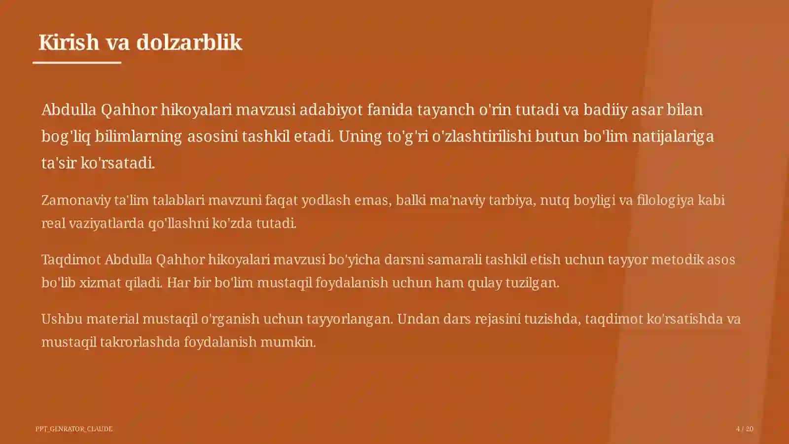 Abdulla Qahhor hikoyalari (8-sinf) 4