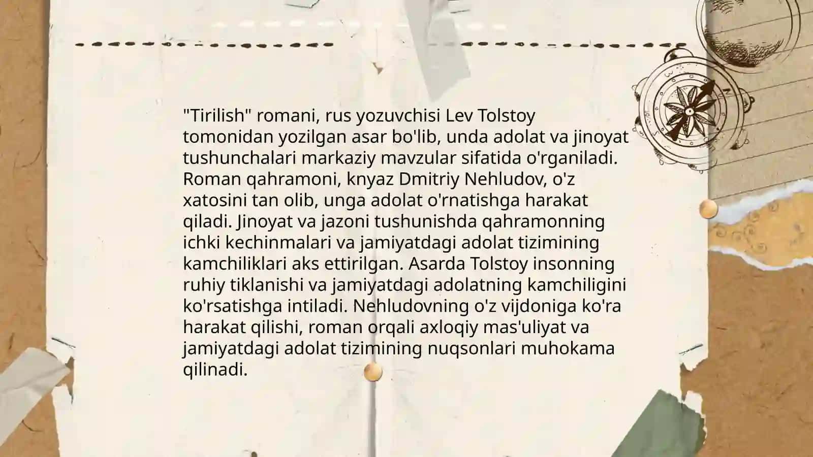 Lev Tolstoyning tirilish romanini qiyosiy tahlili qilish 4
