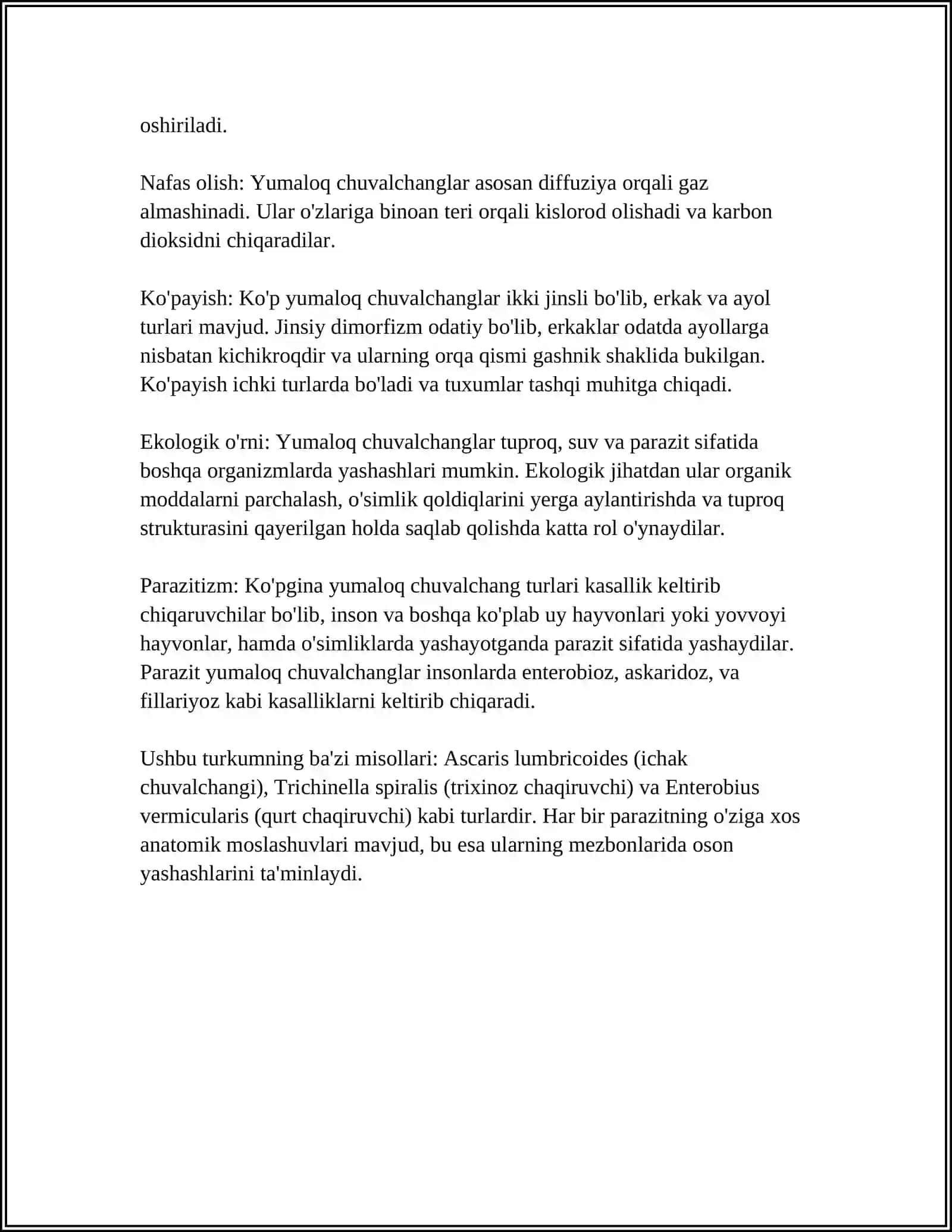 YUMALOQ CHUVALCHANGLARNING ASKARIDASI ORTRITSA KELIB CHIQISHI 4