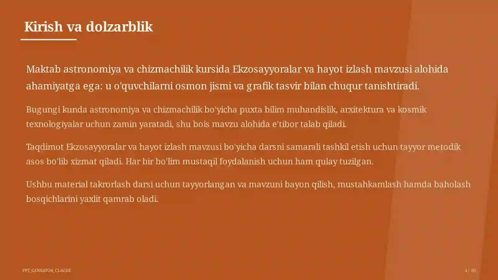 Ekzosayyoralar va hayot izlash (11-sinf) 4