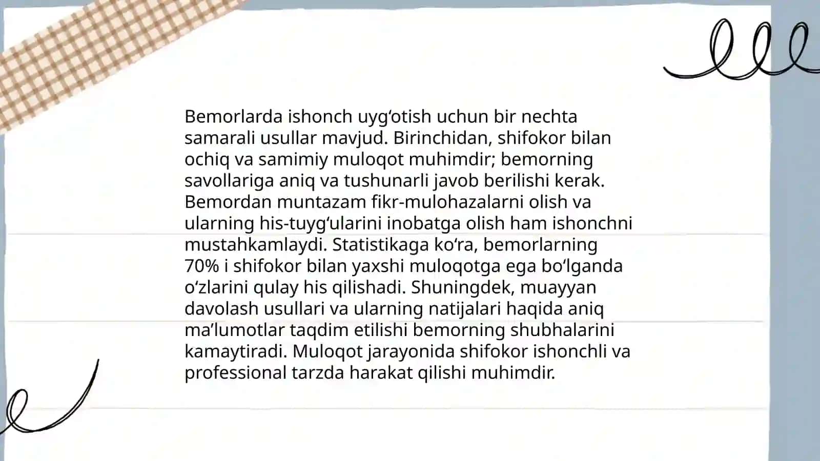 Bemor bilan noverbal muloqot 4