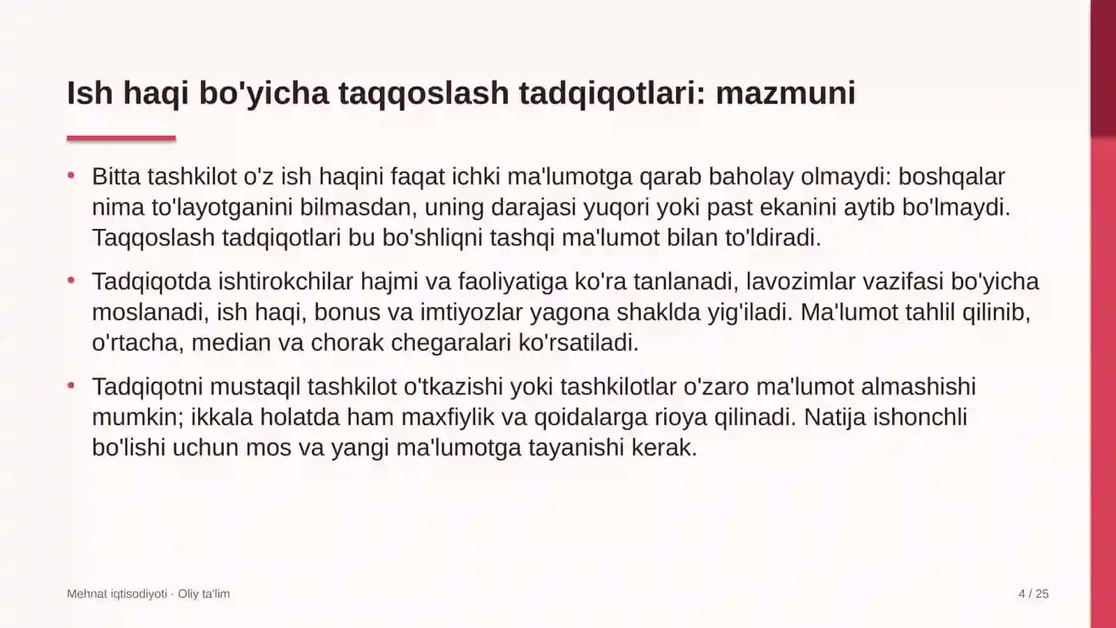 aksiyadorlik jamiyatlarida xodimlar ish haqi bo'yicha taqqoslash tadqiqotlari 2453 4