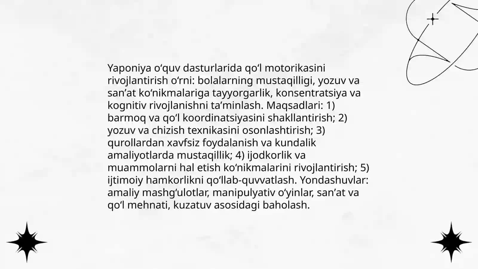 Yaponiya taʼlim tizimidagi qoʻl motorikasini Boshlangʻich sinflarda samaradorligi 4