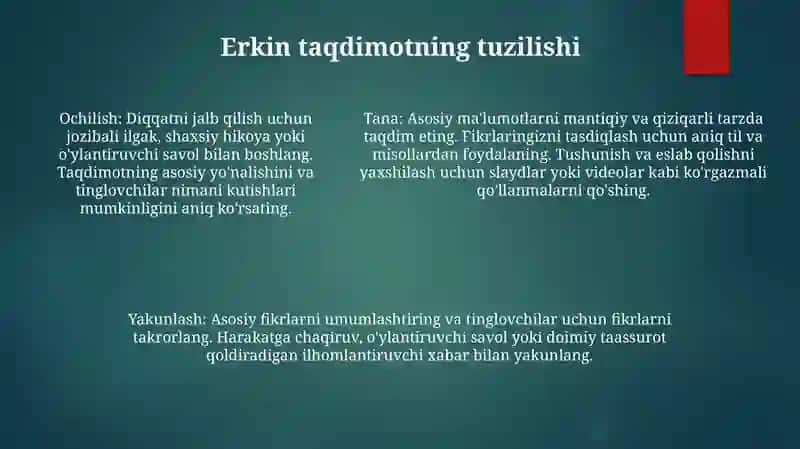 Bepul Taqdimotlar 4