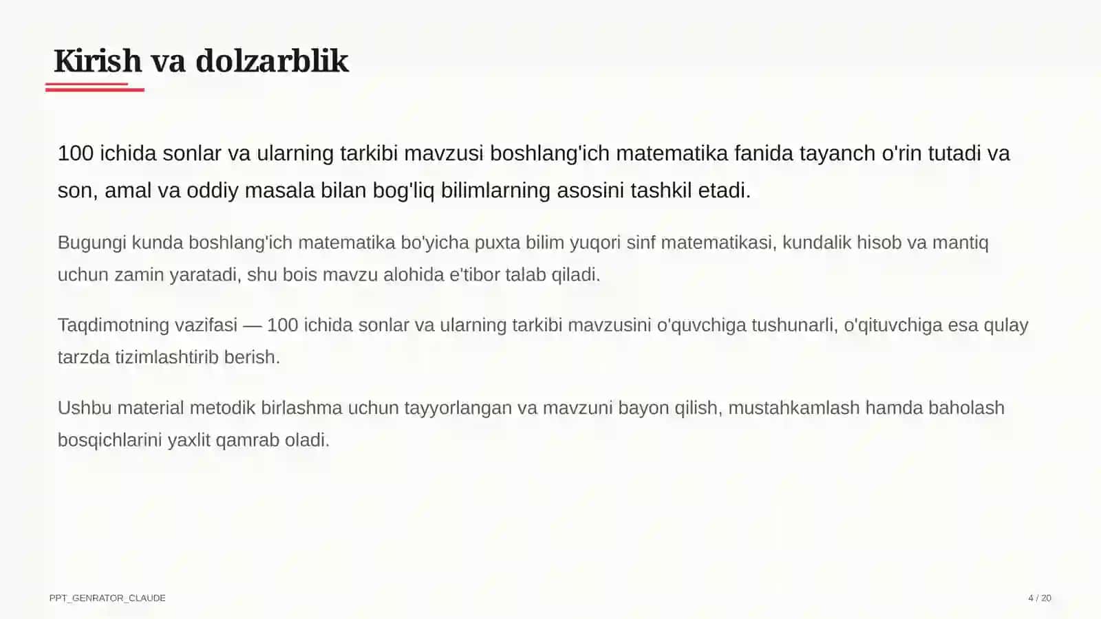 100 ichida sonlar va ularning tarkibi (2-sinf) 4