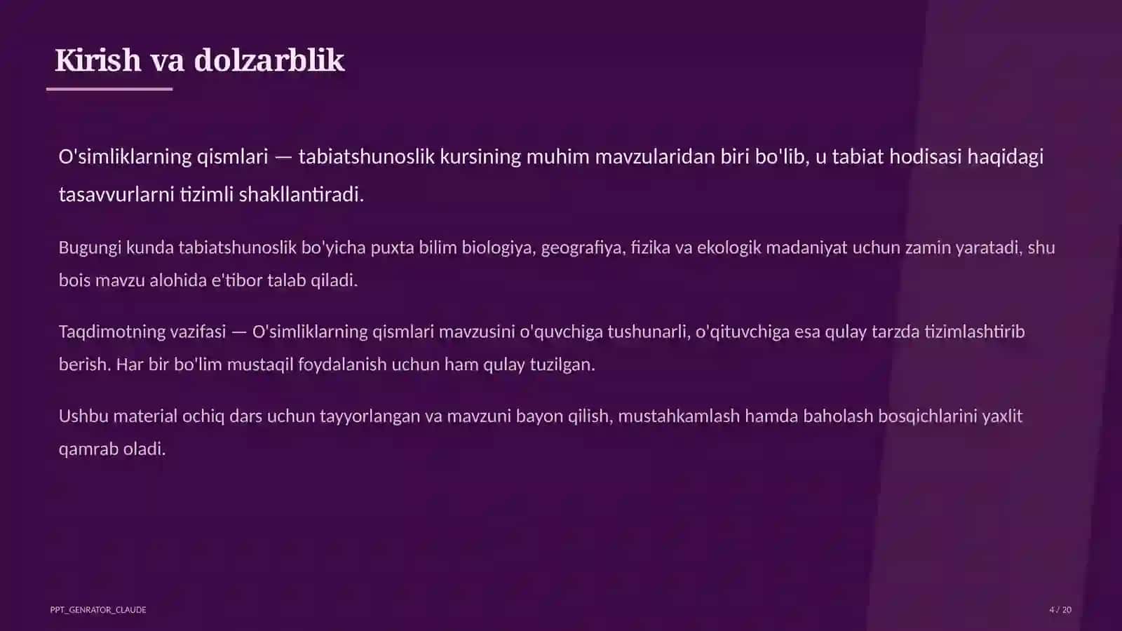 O'simliklarning qismlari (2-sinf) 4
