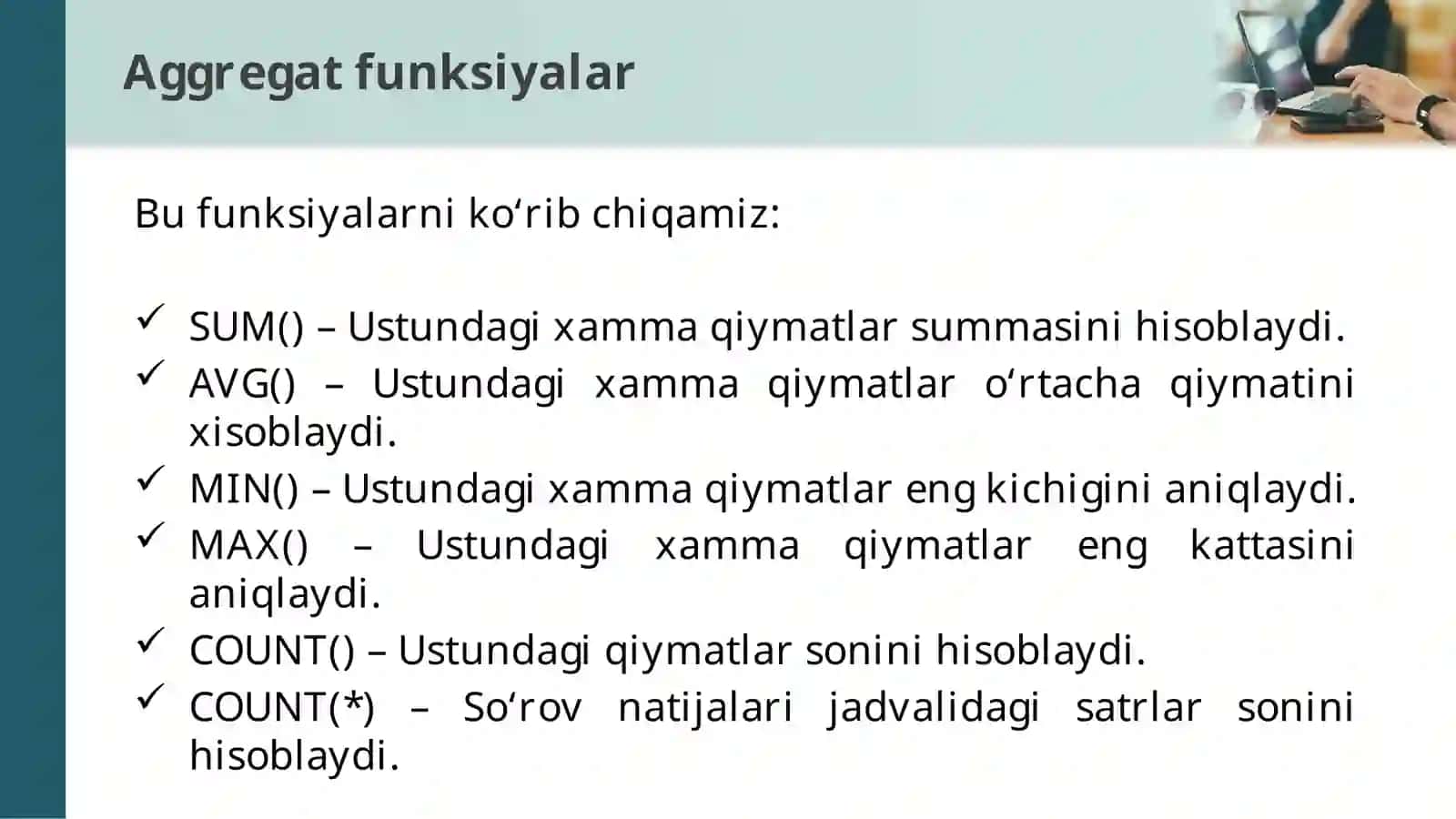 SQLfunksiyalar 4