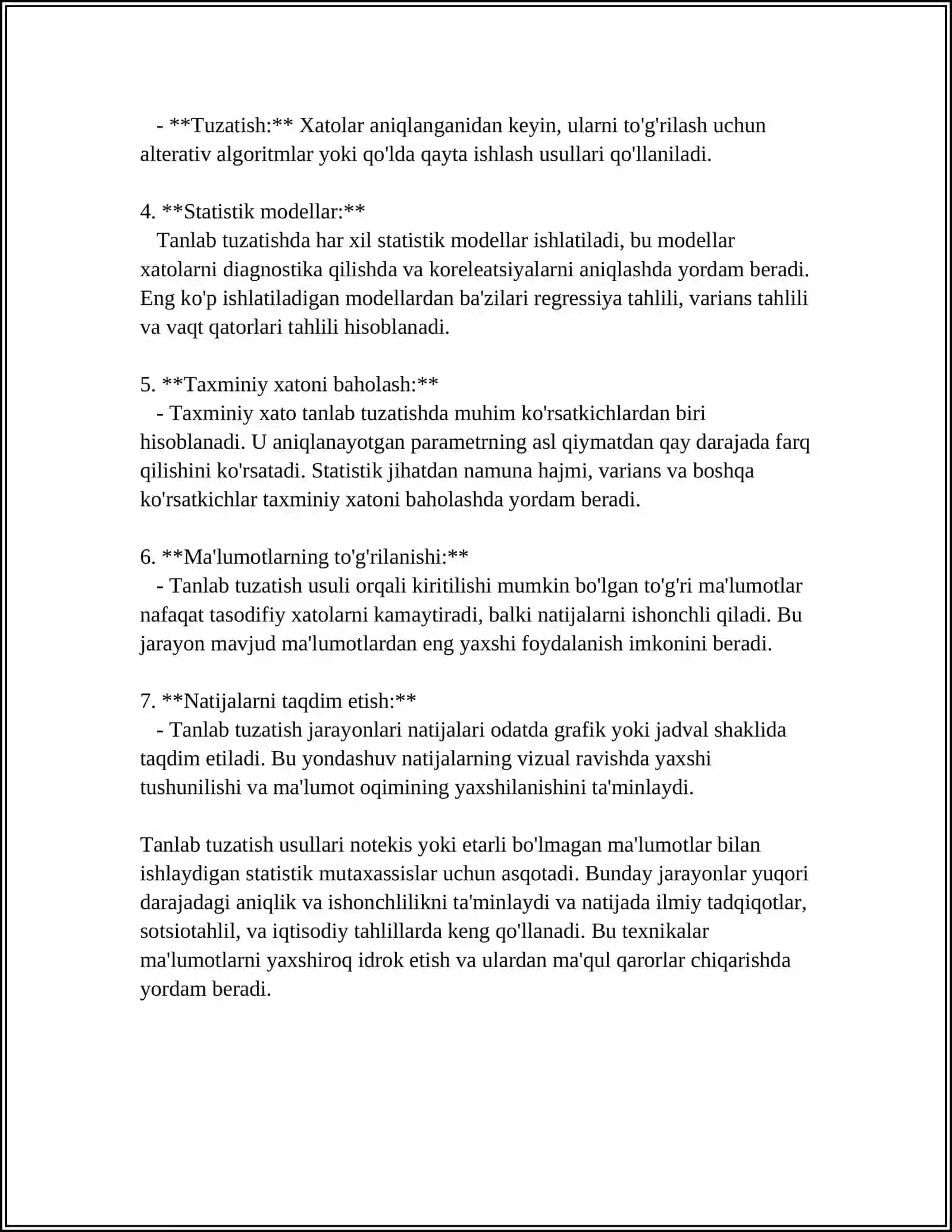 TANLAB TUZATISH TURLARI VA XATOSI 4