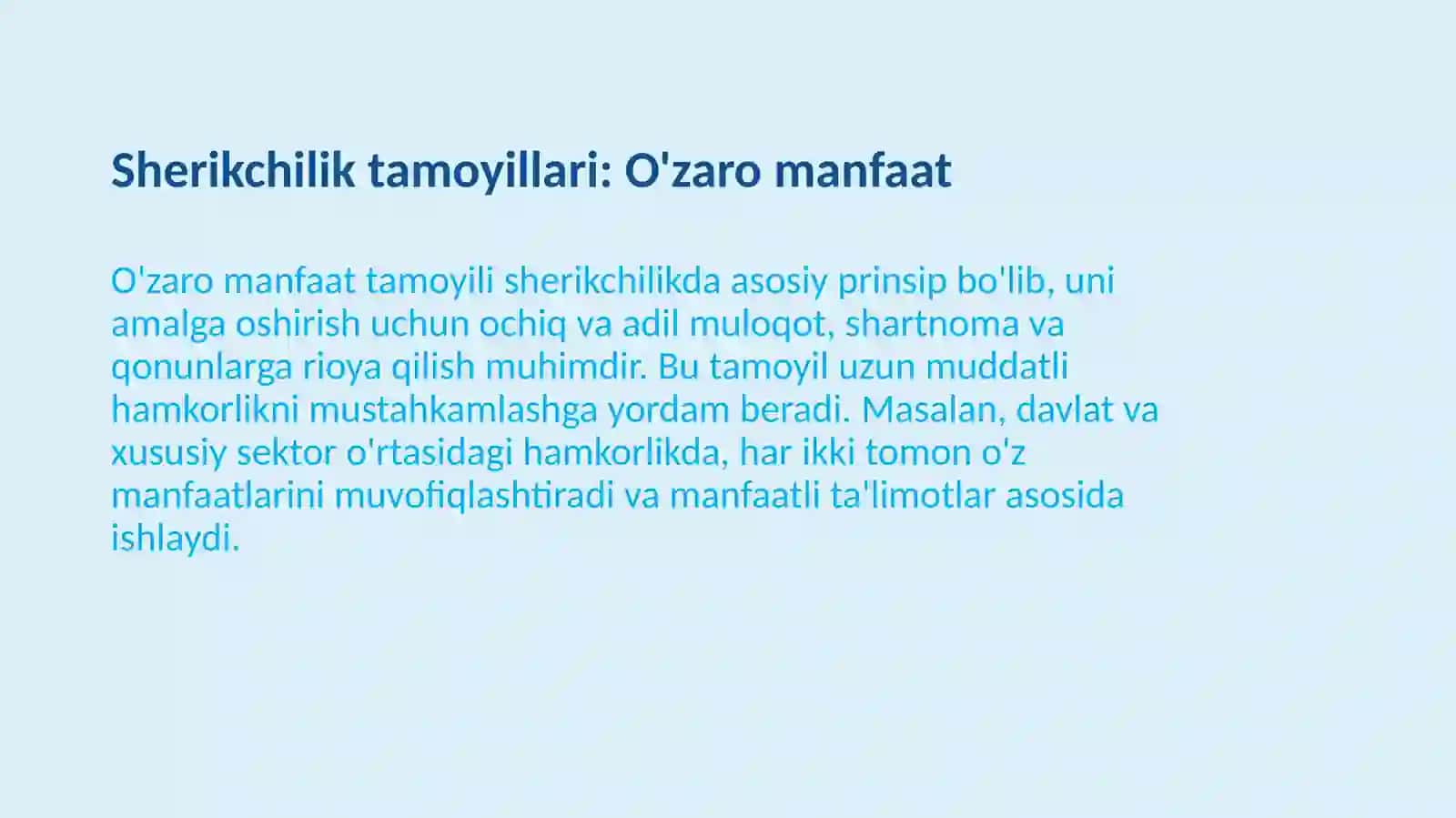 Davlat-xususiy sherikchiligi ning asosiy tamoyillari va modellari 4