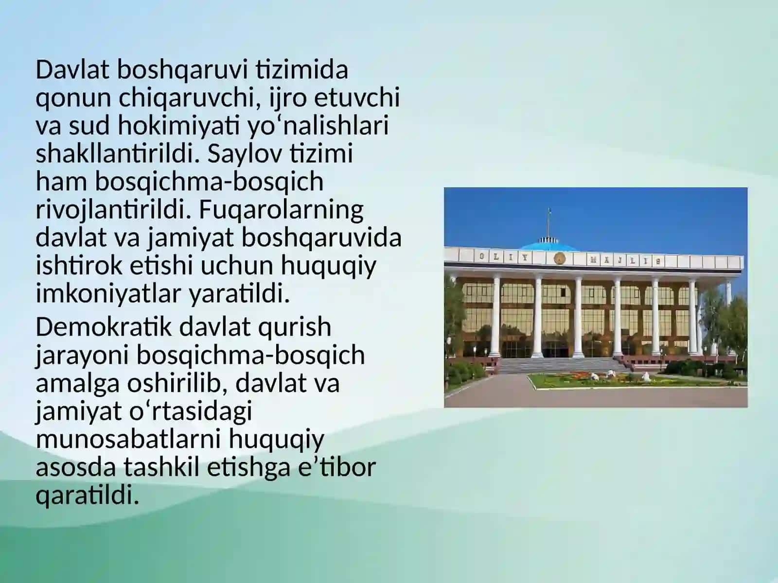 Mustaqil O‘zbekistonda demokratik islohotlar va fuqarolik jamiyati qurilishi 4