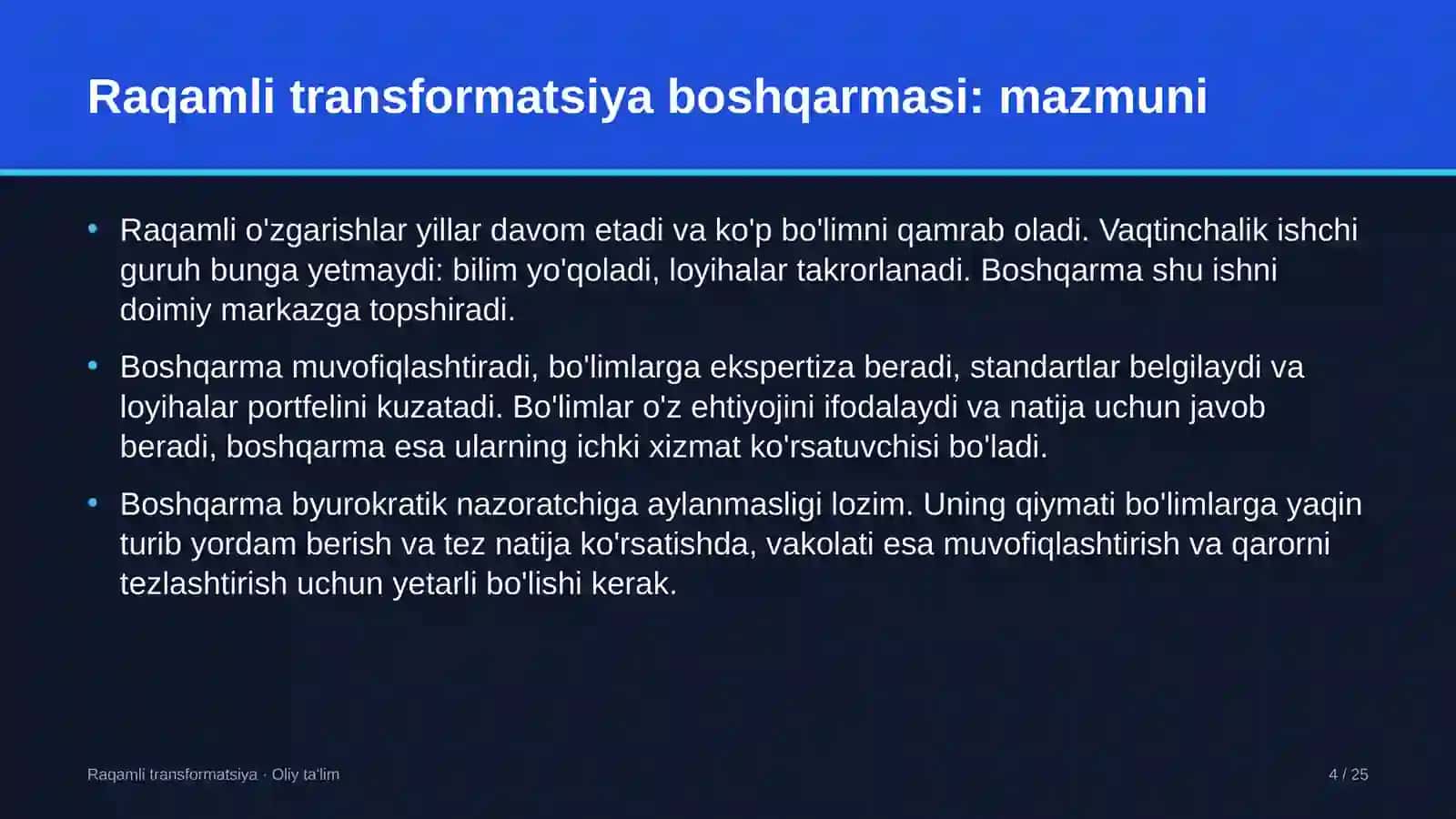 Televideniyeda raqamli transformatsiya boshqarmasini tashkil etish 4
