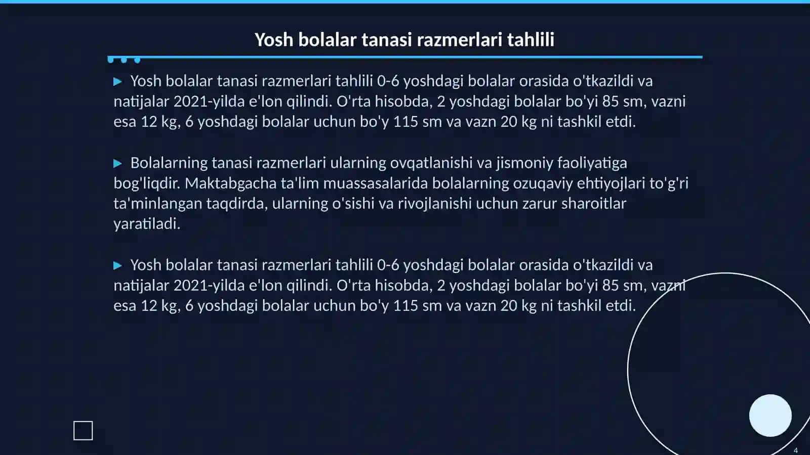 Katta yoshli aholi va yosh bolalar tanasini tavsiflaydigan razmerli tipologiya razmerlar standartlari 4