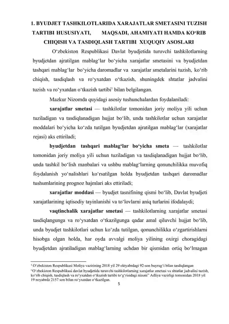 Xarajatlar smetalarni tuzish va rasmiylashtirish 4