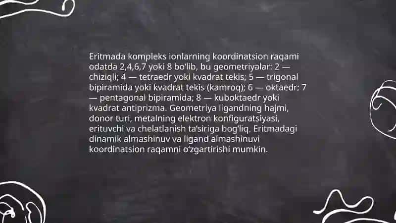 Kompleks birikmalar eritmalari 4