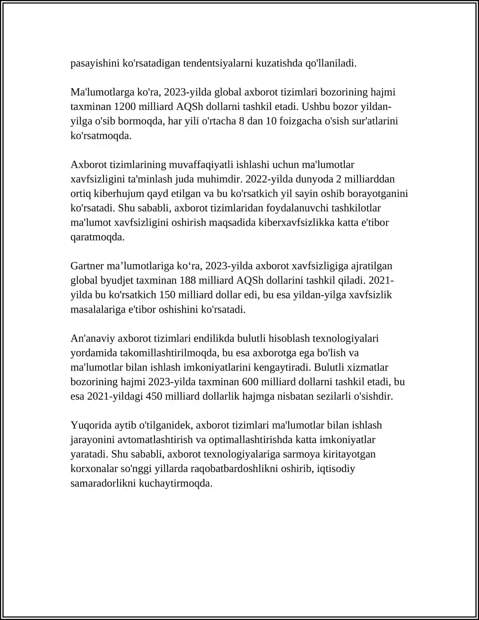 AXBOROT TEXNALOGIYALARI 4