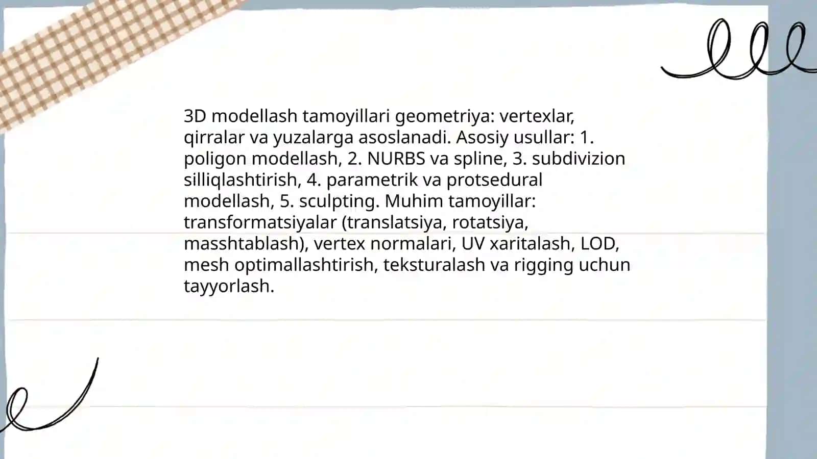 Multimedia texnalogiyalari 3di grafika 4