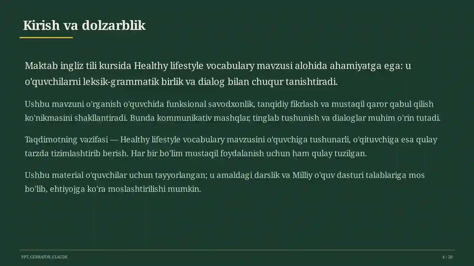 Ingliz tili (1–11) — o'quvchilar uchun 4