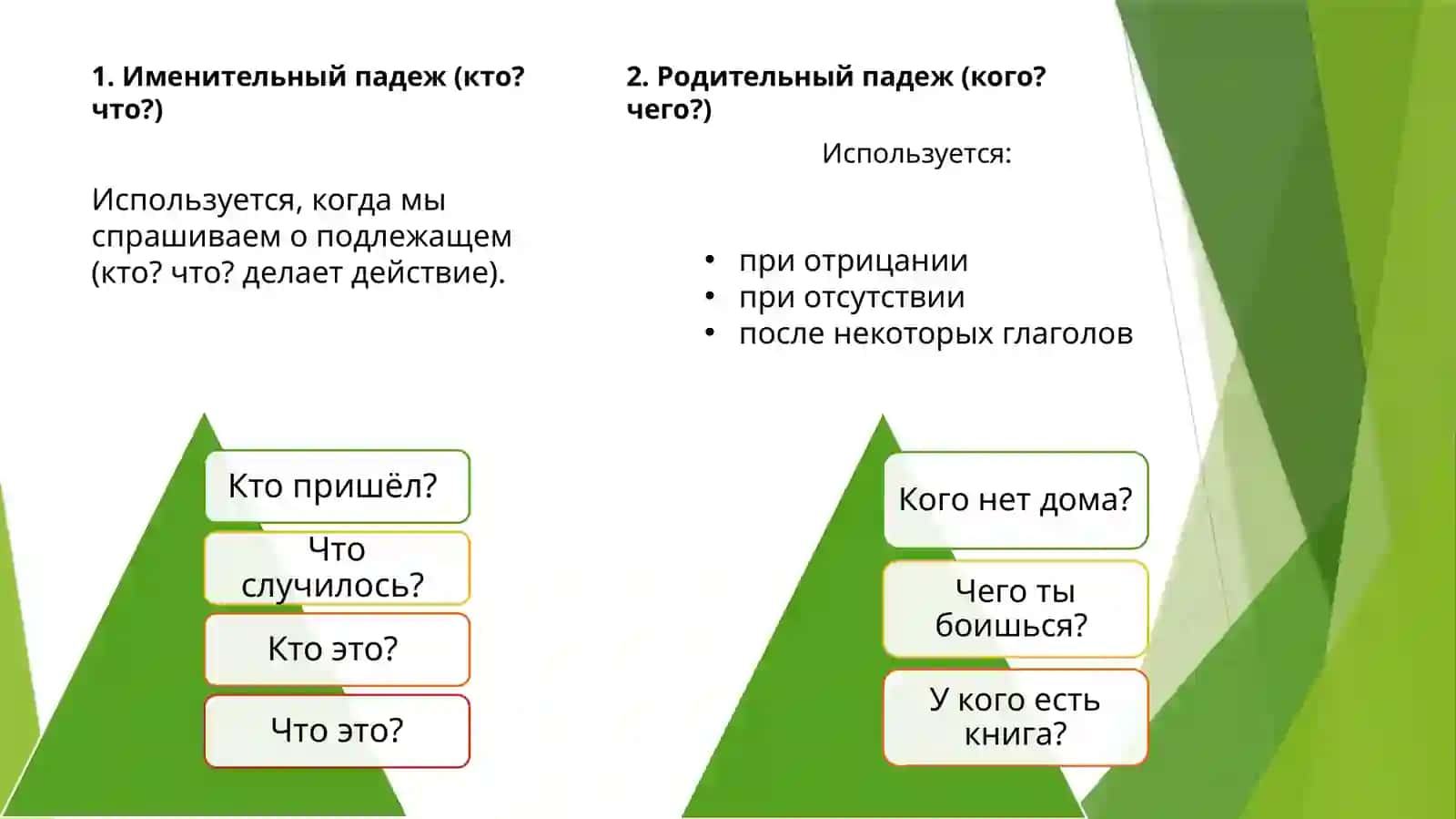 Употребление падежей в вопросительных предложениях 4