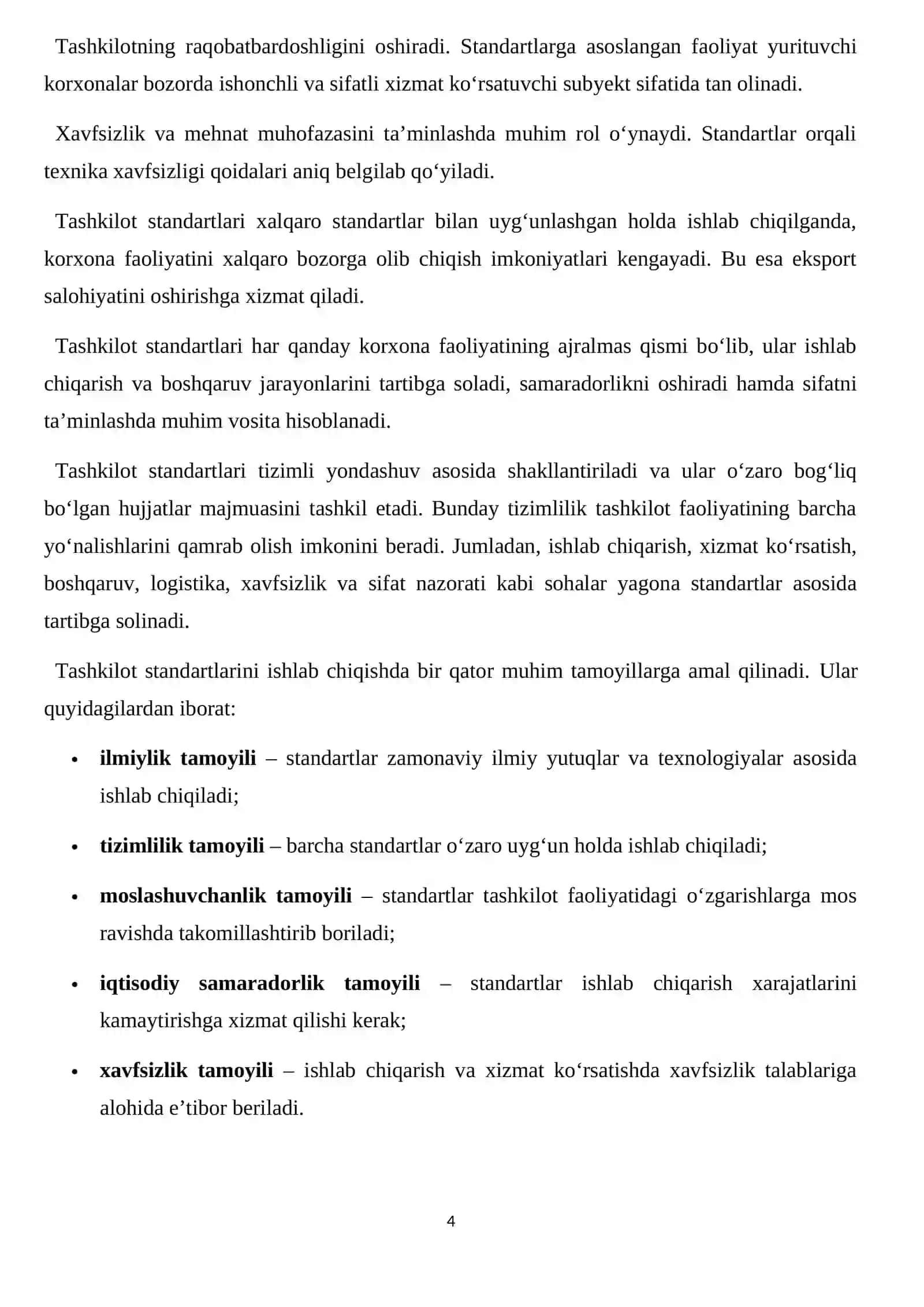Tashkilot standartlarini ishlab chiqish, kelishish, tasdiqlash va ro‘yxatdan o‘tkazish tartibi 4
