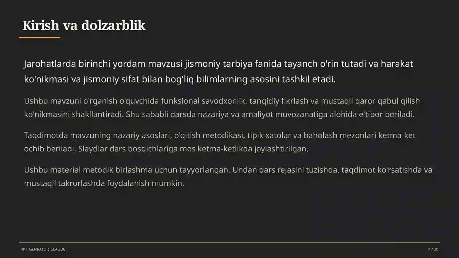 Jarohatlarda birinchi yordam 4