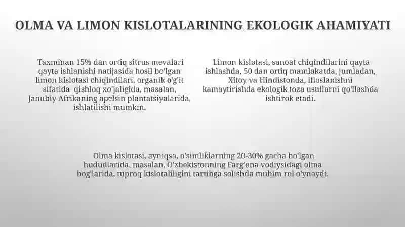 Olma va Limon Kislotalari 4