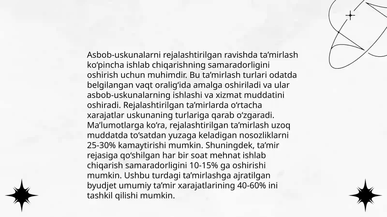 Tarmoqlarda rejali ogohlantiruvchi koʻrik va rejali ogohlantiruvchi ta’mirlash ishlarini o‘tkazish va avariyalarni bartaraf etish 4