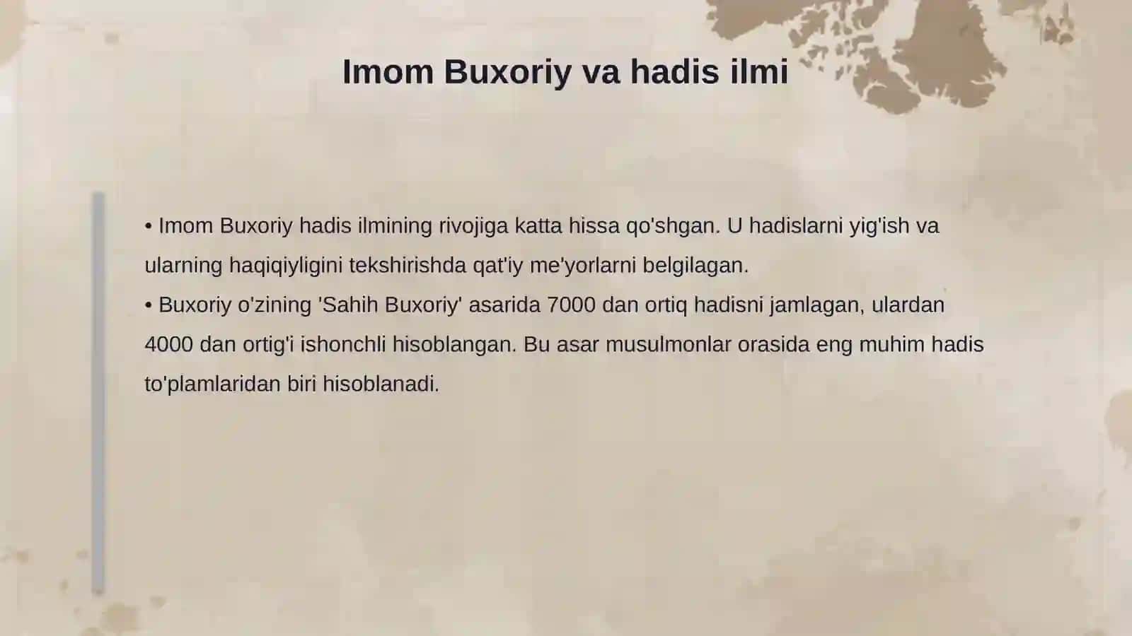 Imom Buxoriy va uning islom tamadduniga qo‘shgan hissasi 4