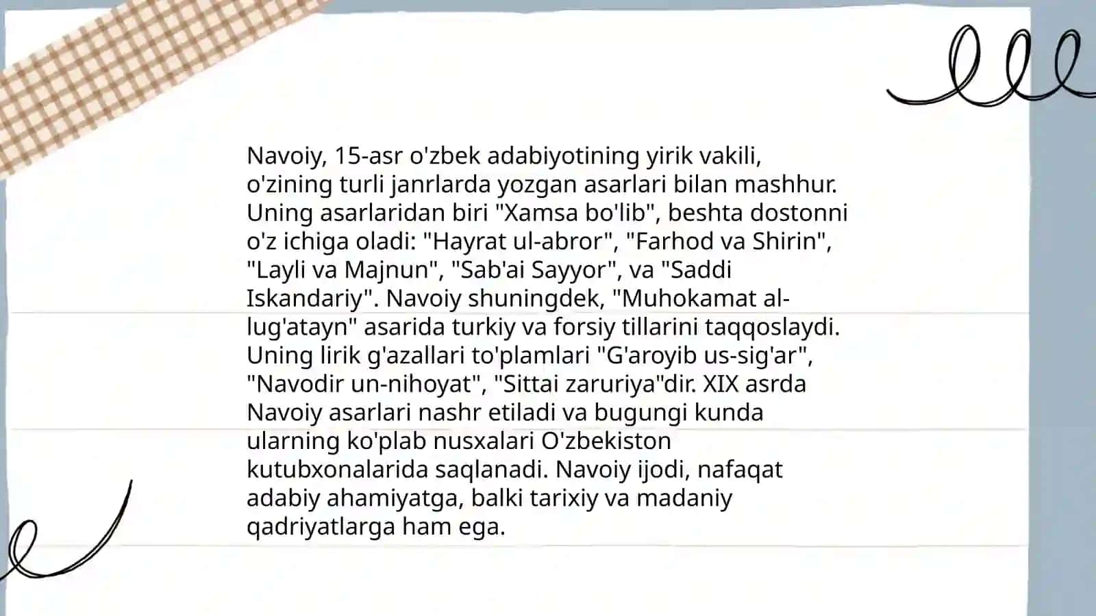 Alisher Navoiy Hayoti 4