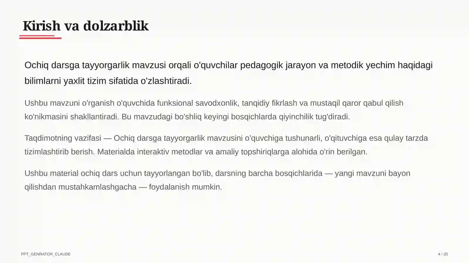 Ochiq darsga tayyorgarlik 4