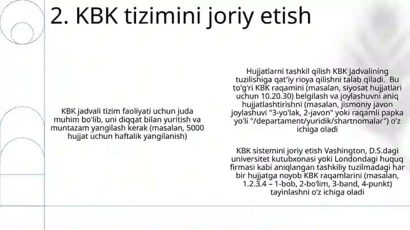 Hujjatlarni KBK jadvali bo'yicha tartiblash 4