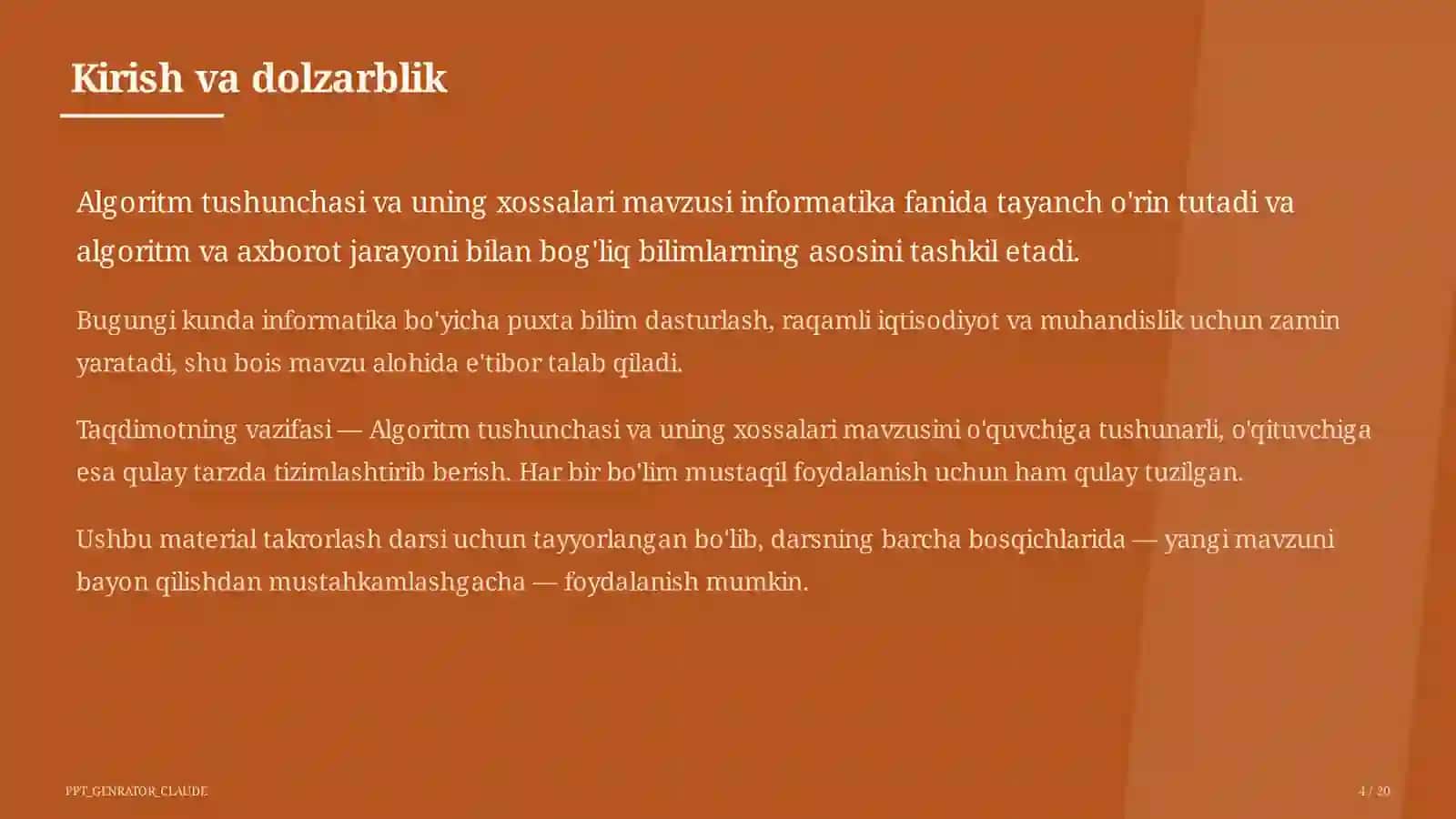 Algoritm tushunchasi va uning xossalari (6-sinf) 4