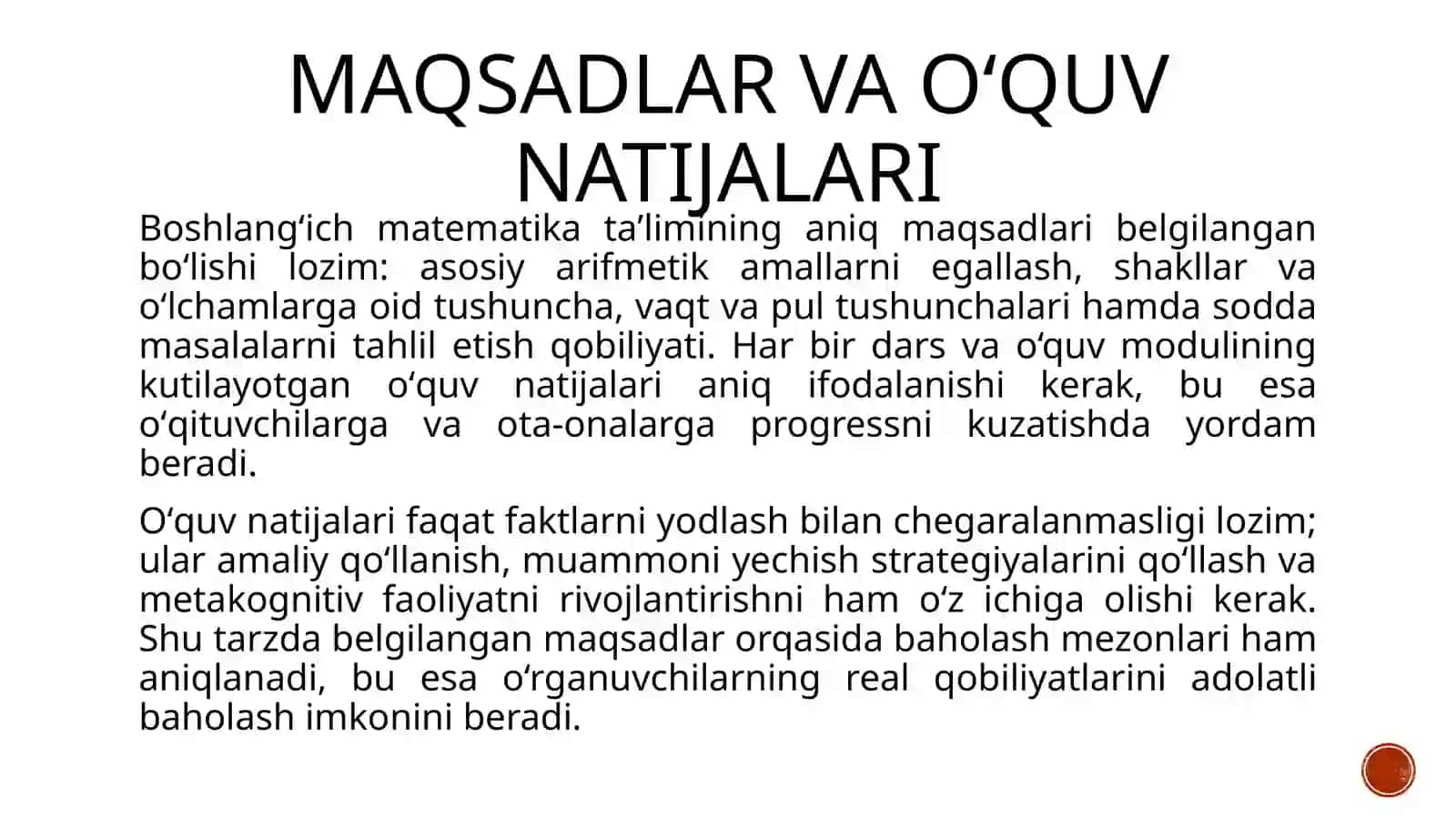 Boshlangʻich sinflarda matematika oʻqitishning umumiy masalalari 4