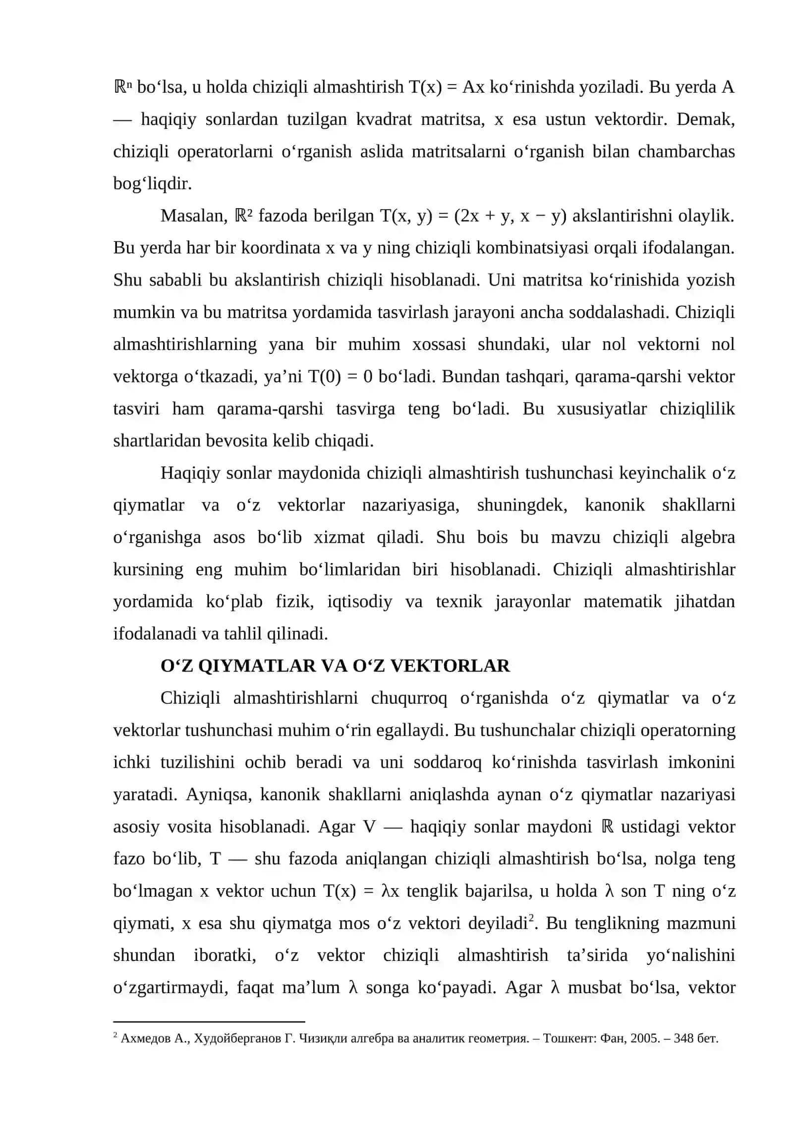 HAQIQIY SONLAR MAYDONIDA BERILGAN CHIZIQLI ALMASHTIRISHLAR VA ULARNING KANONIK SHAKLLARI 4