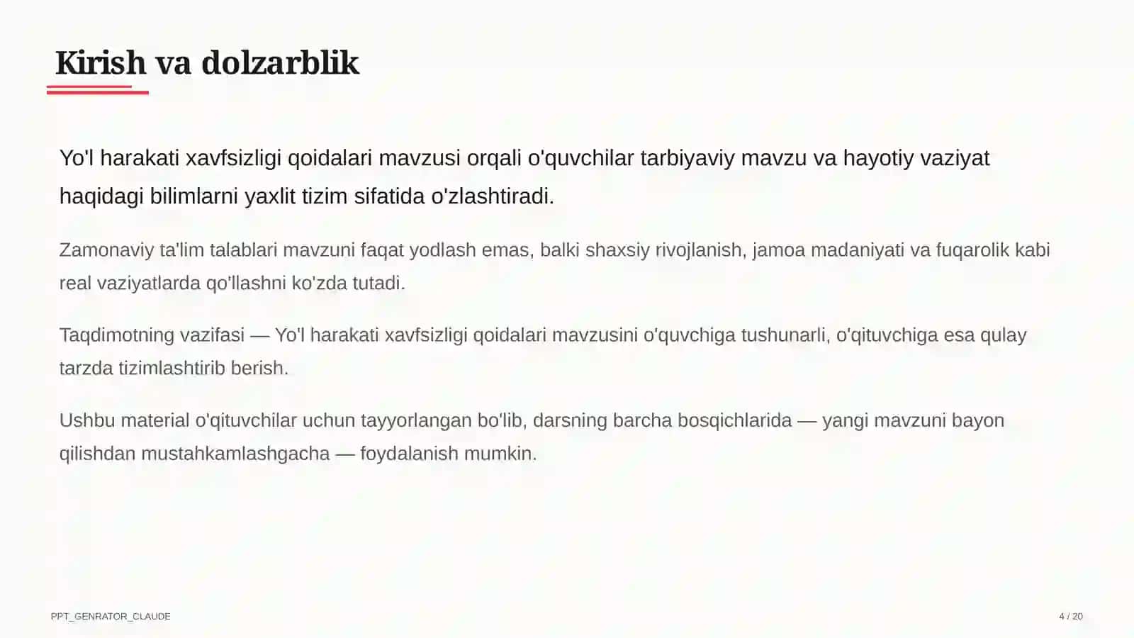 Sinf soati va tarbiyaviy tadbirlar (1–11) 4
