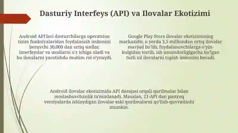 Android: Asosiy imkoniyatlar va arxitektura 4