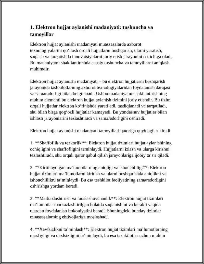 Elektron hujjat aylanishi madaniyati 4