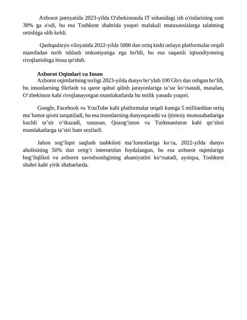 Raqamli Texnologiyalar va Inson Hayoti 4
