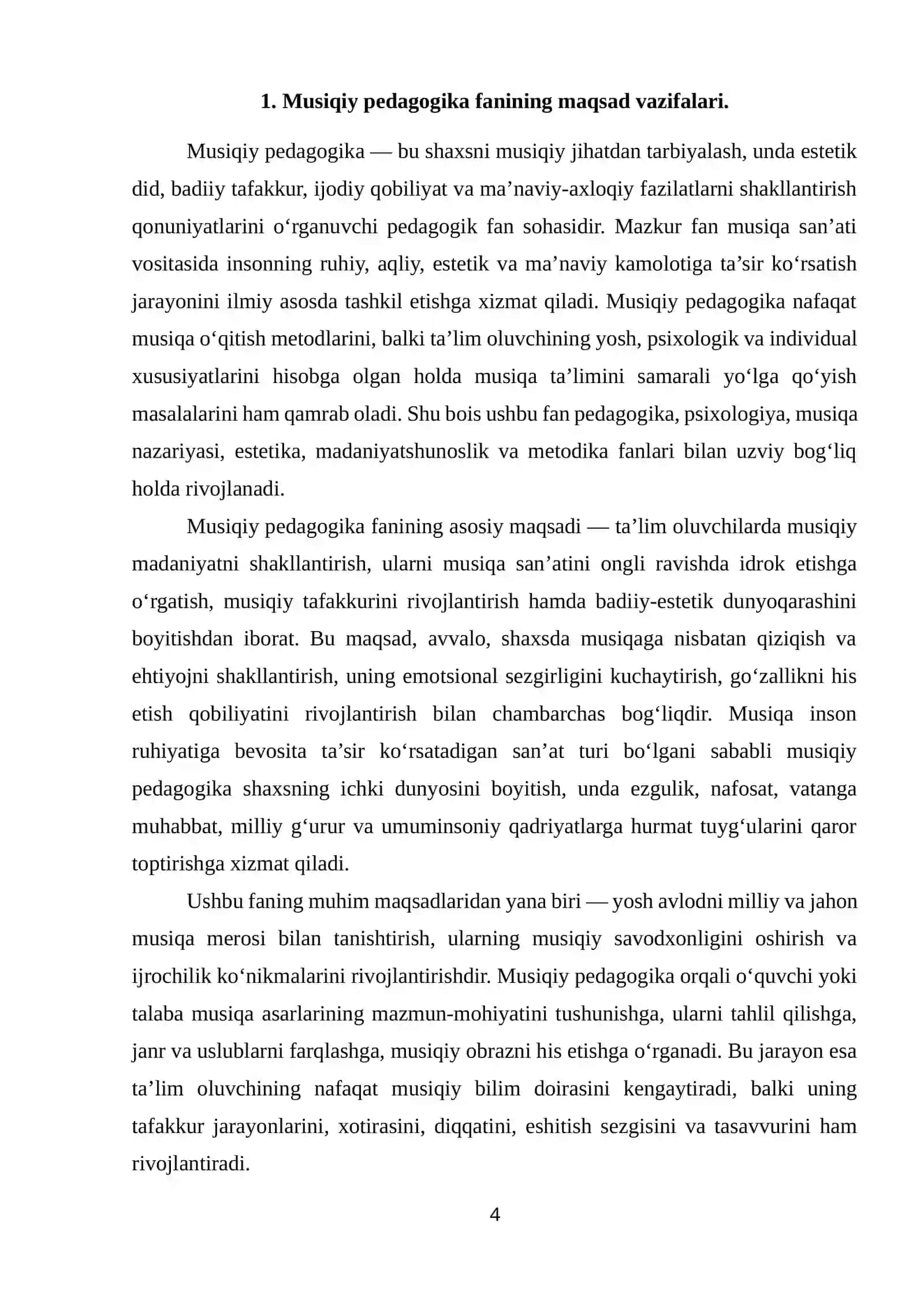 Musiqa pedagogikafanining predmetiva ahamiyati 4