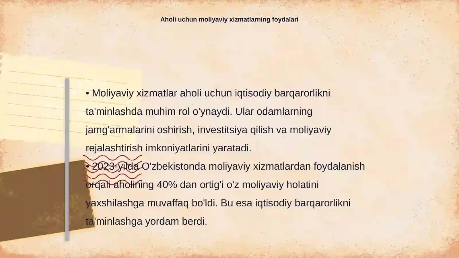 Aholiga xizmat ko‘rsatishda moliyaviy va axborot xizmatlarining o‘rni 4