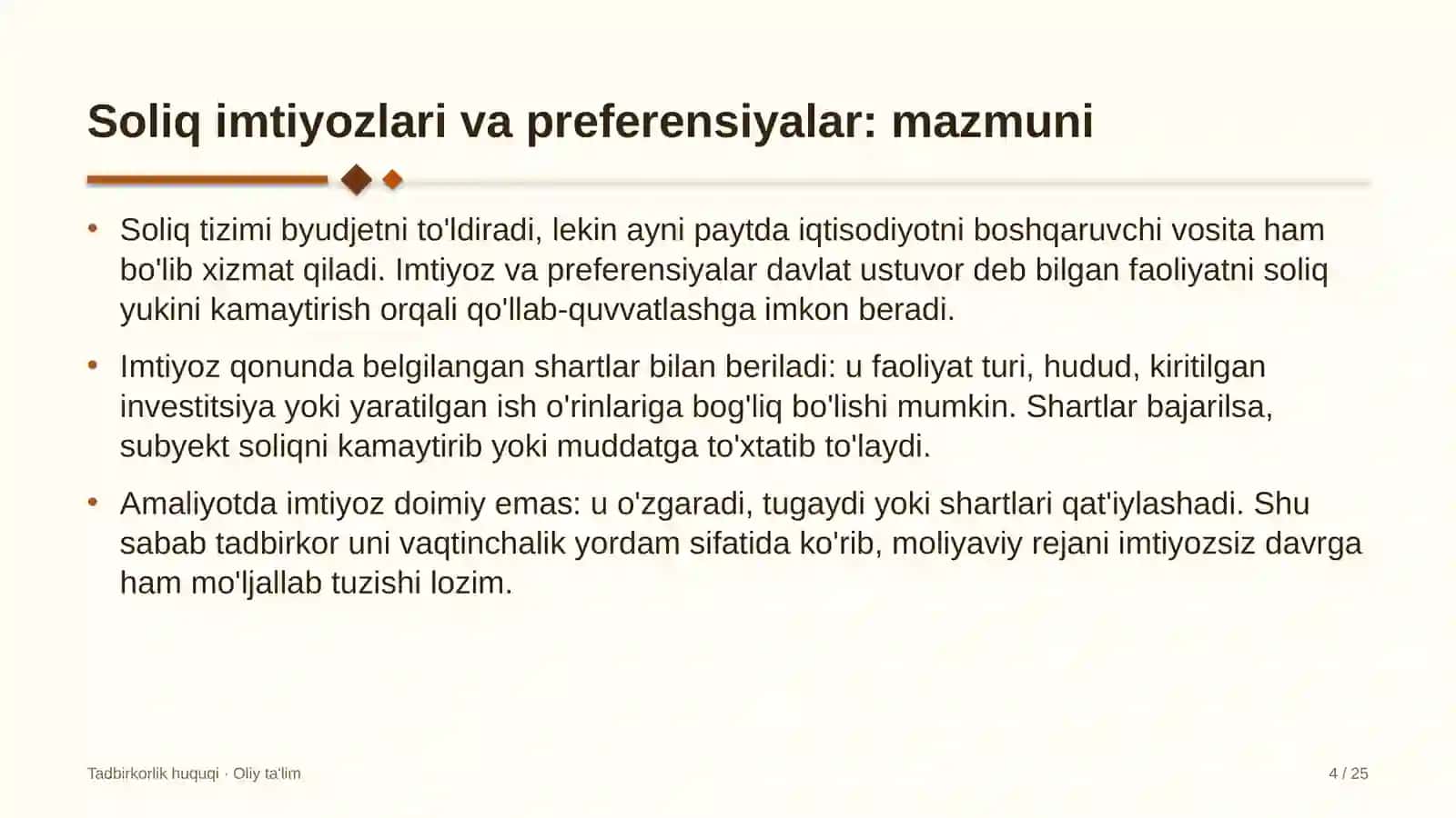 qurilish montaj boshqarmalarida soliq imtiyozlari va preferensiyalar 5687 4
