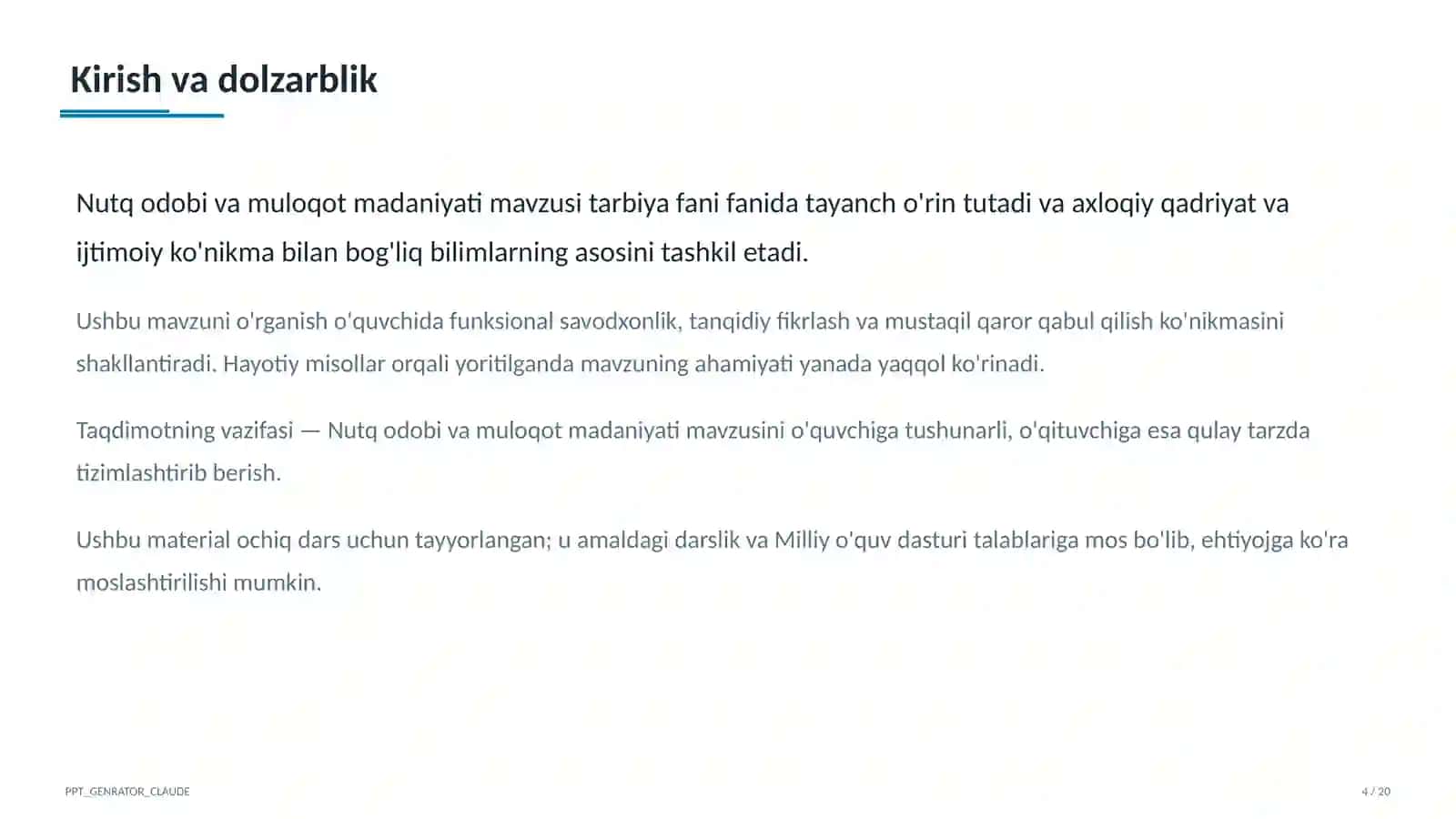 Nutq odobi va muloqot madaniyati (8-sinf) 4